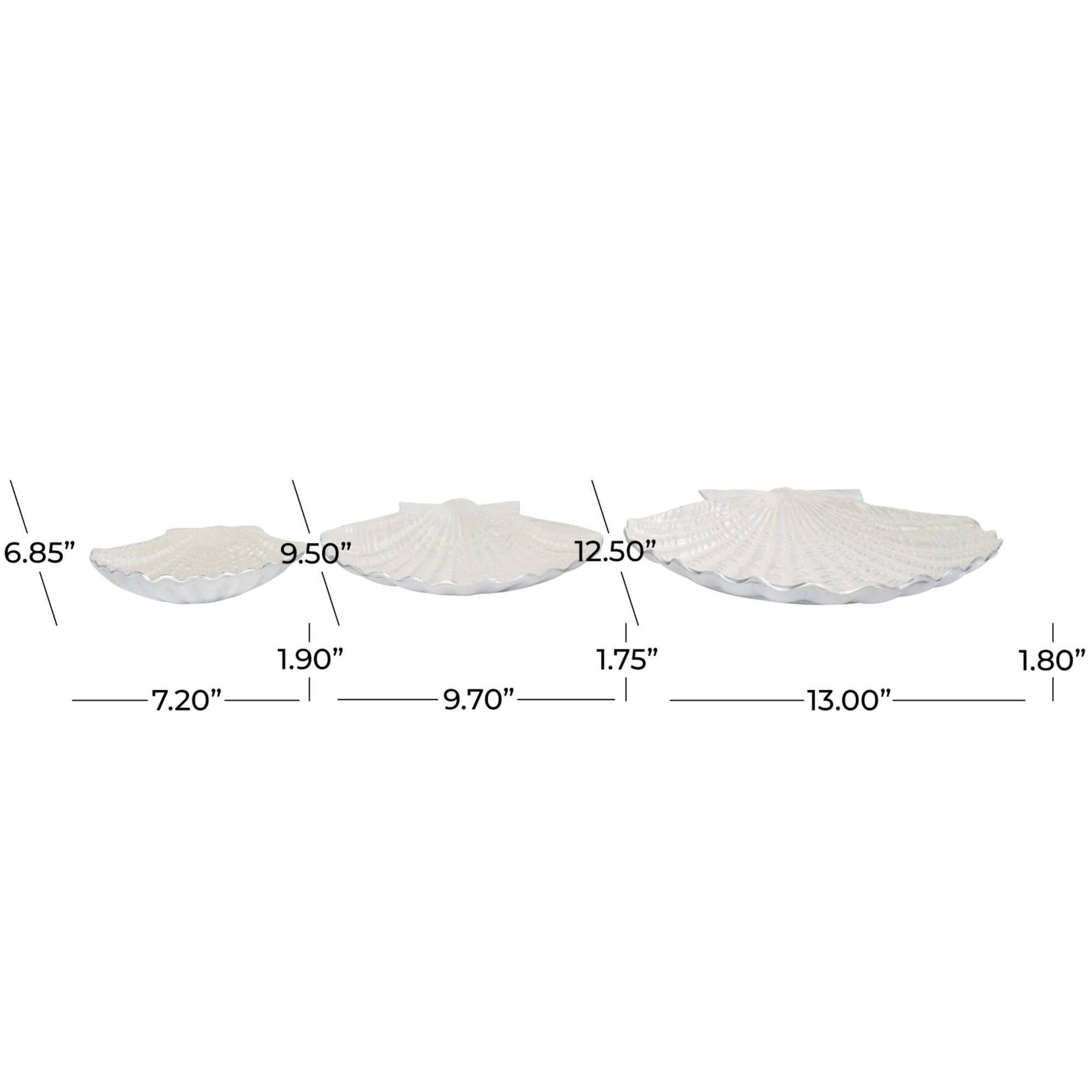 White Shell Metal Bowl Set